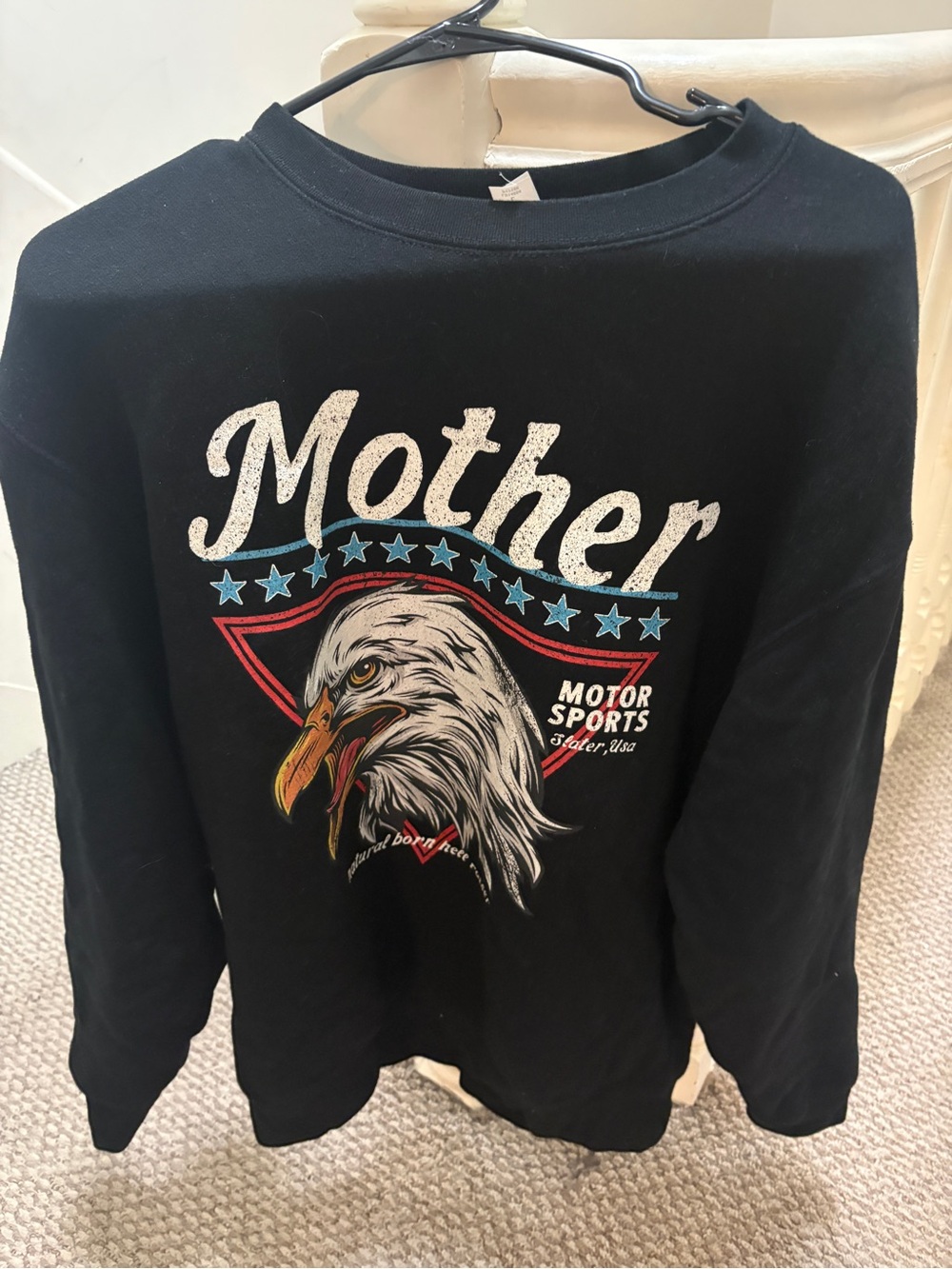 Black Graphic Eagle 'Mother' Sweatshirt